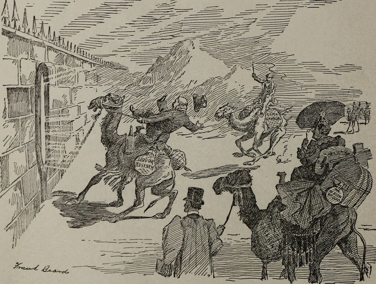 "THE NEEDLE'S EYE", a cartoon in "Blasts" from The Ram's Horn, 1902