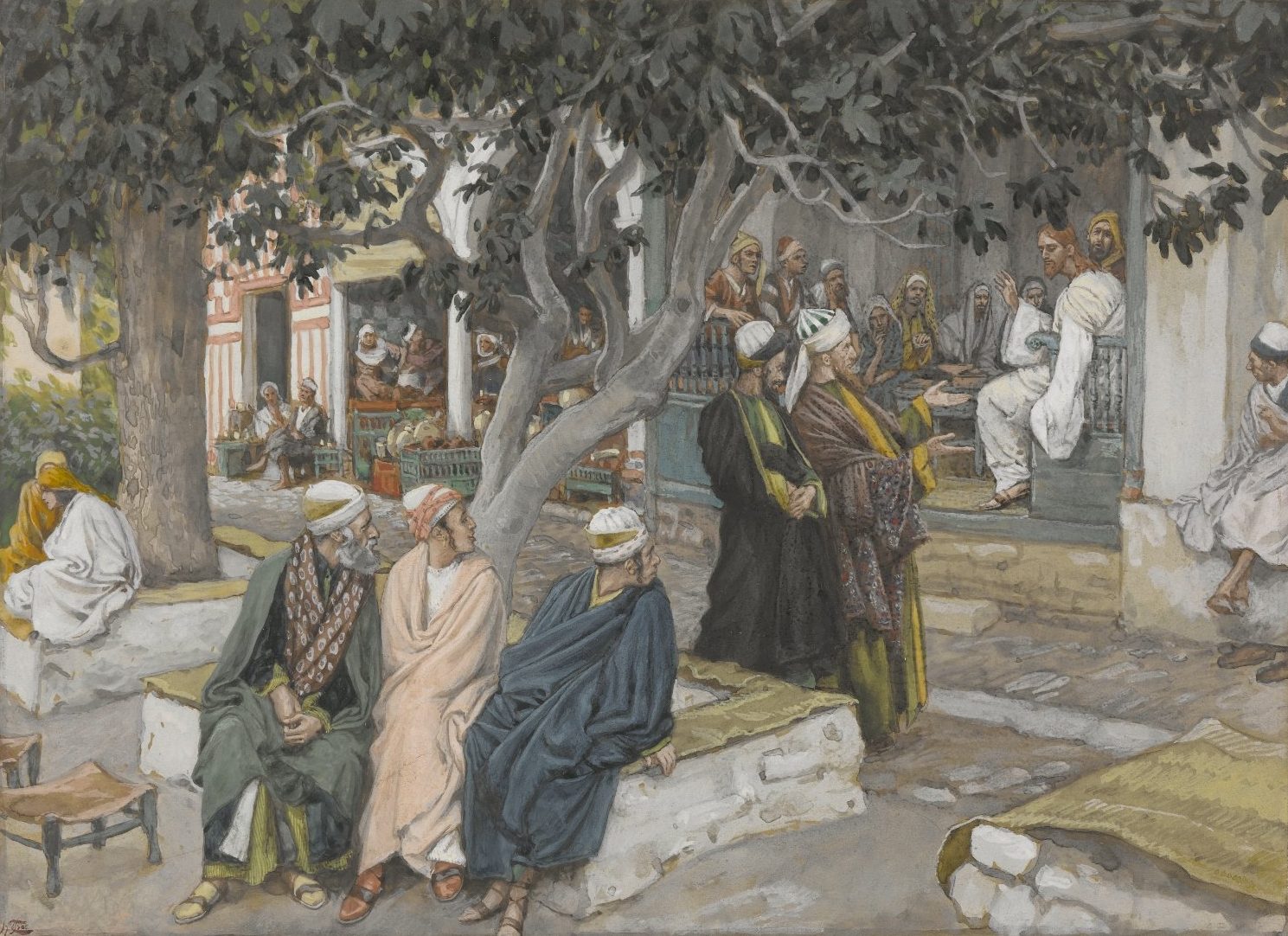 그림: 마태오의 집에서 식사하시다, James Tissot