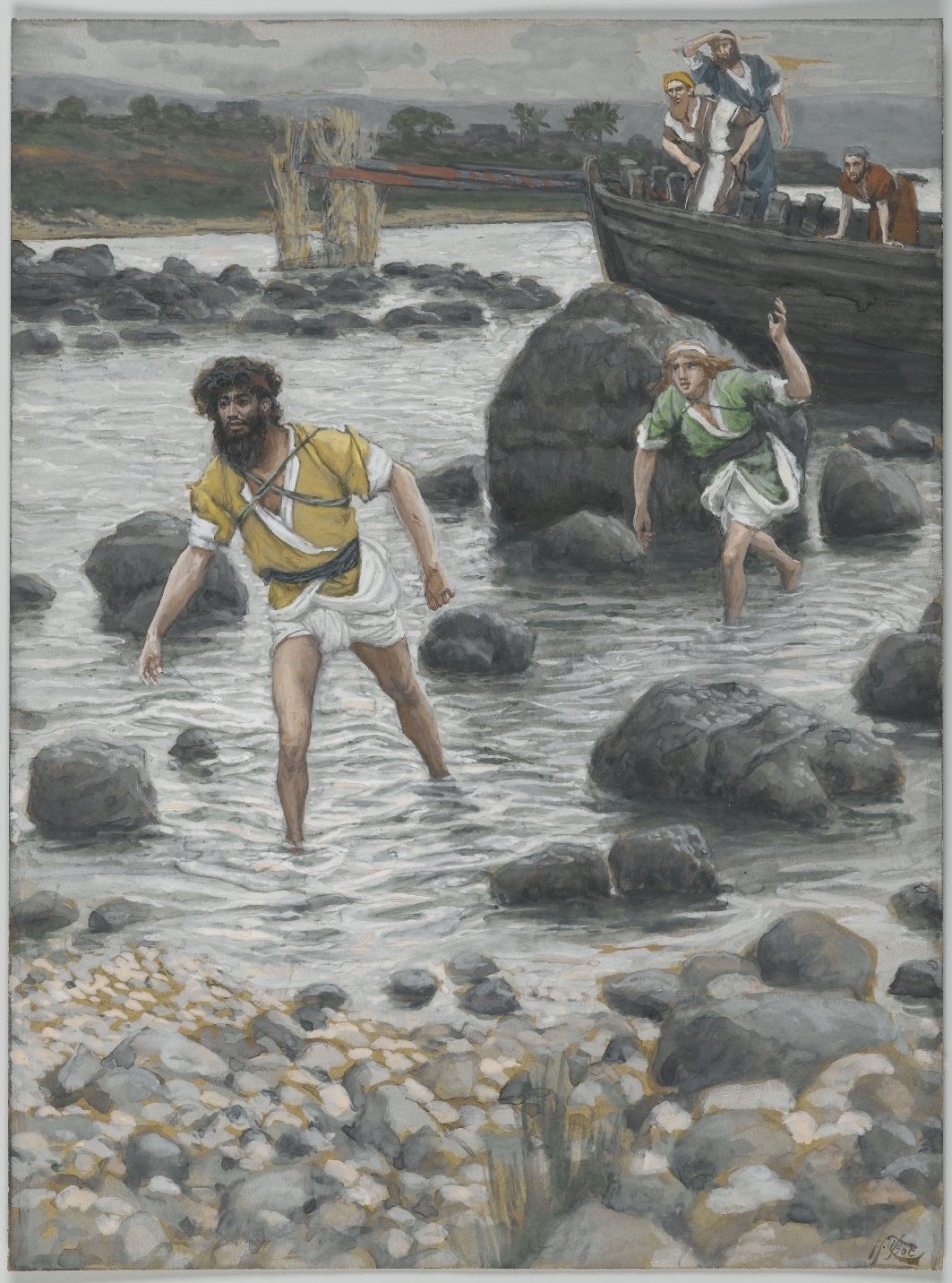 그림: 제베데오의 아들 야고보와 동생 요한이 모든 것을 버리고 예수를 따르다, James Tissot