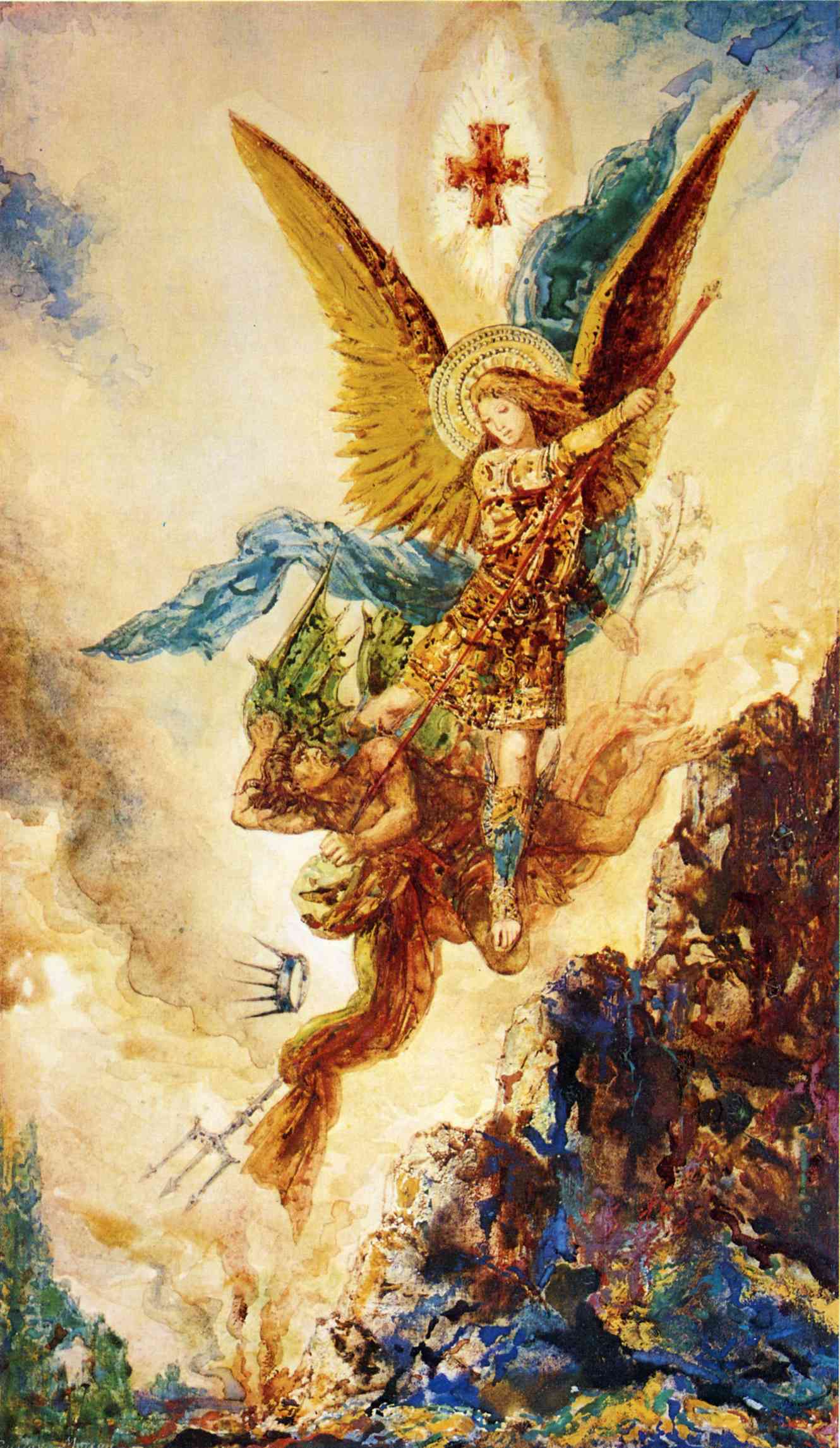 그림: 성 미카엘, 사탄을 내어쫓다, Gustave Moreau