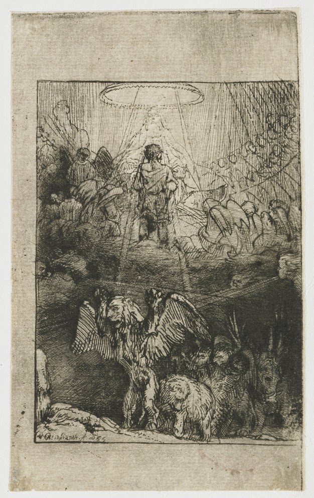 그림: "Daniel's Vision of the Four Beasts", Rembrandt Harmenszoon van Rijn, 1655
