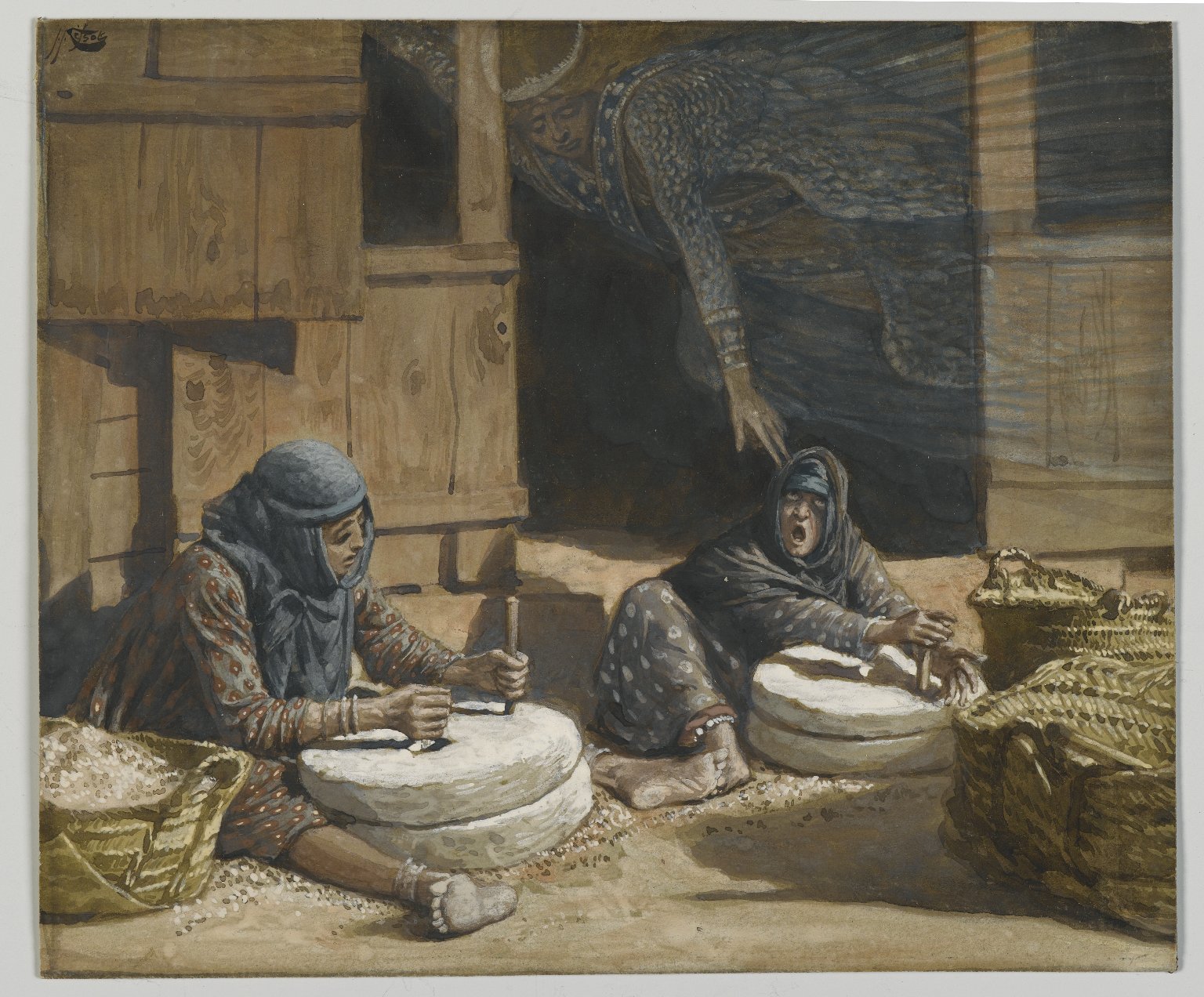 그림: "맷돌질 하는 두 여인", James Tissot