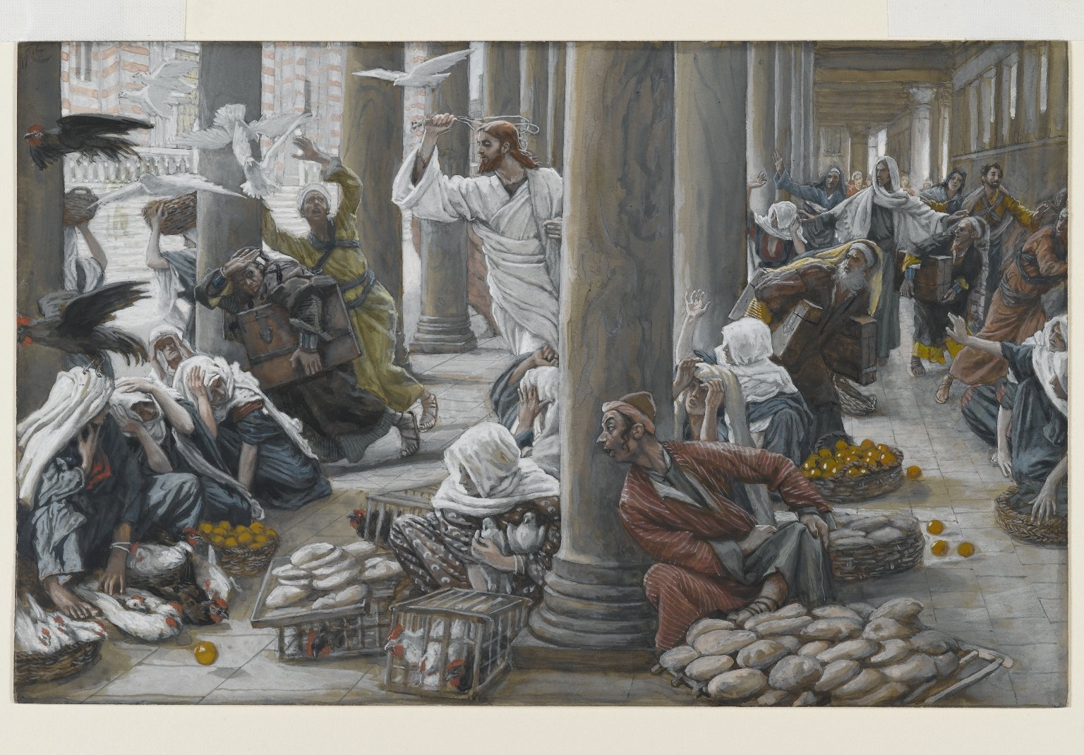 그림: "상인들을 성전에서 쫓아내시다", James Tissot