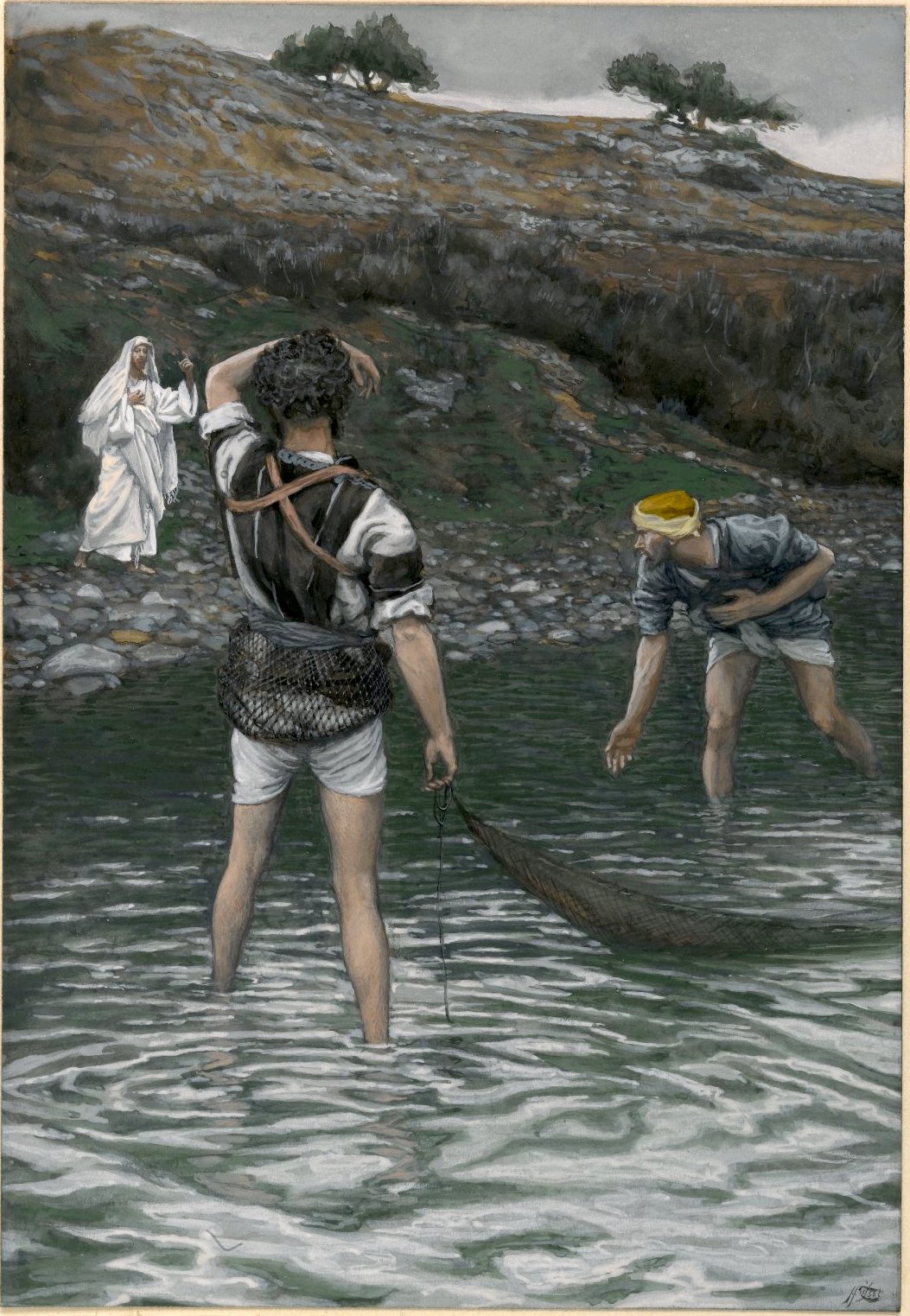 그림: "사도 성 베드로와 안드레아를 부르시다", James Tissot