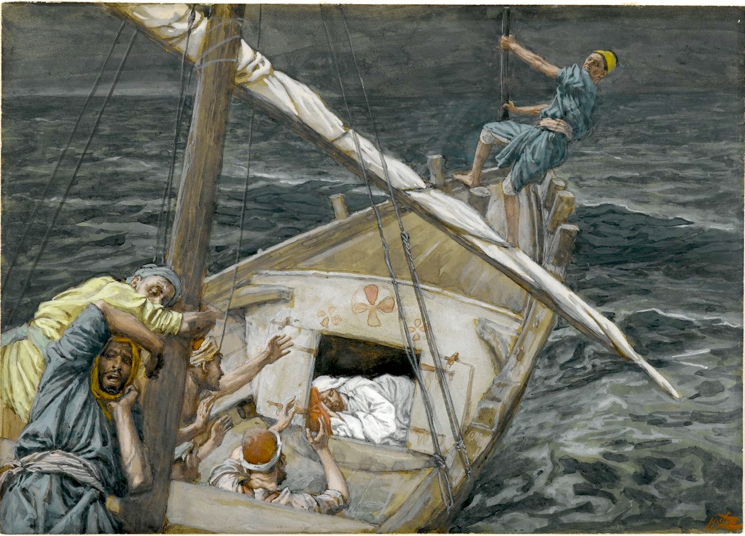 그림: "예수께서 폭풍 가운데 주무시다", James Tissot